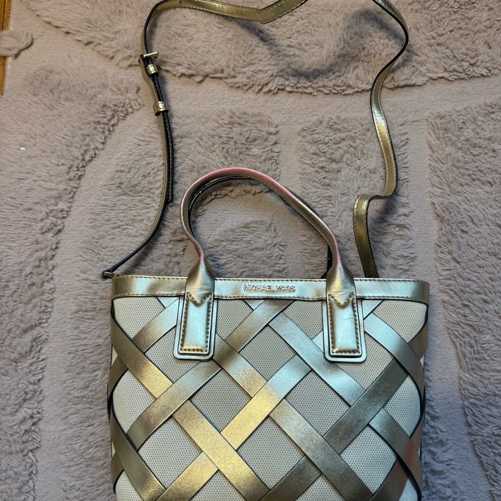 Michael Kors Metallic Woven Tote